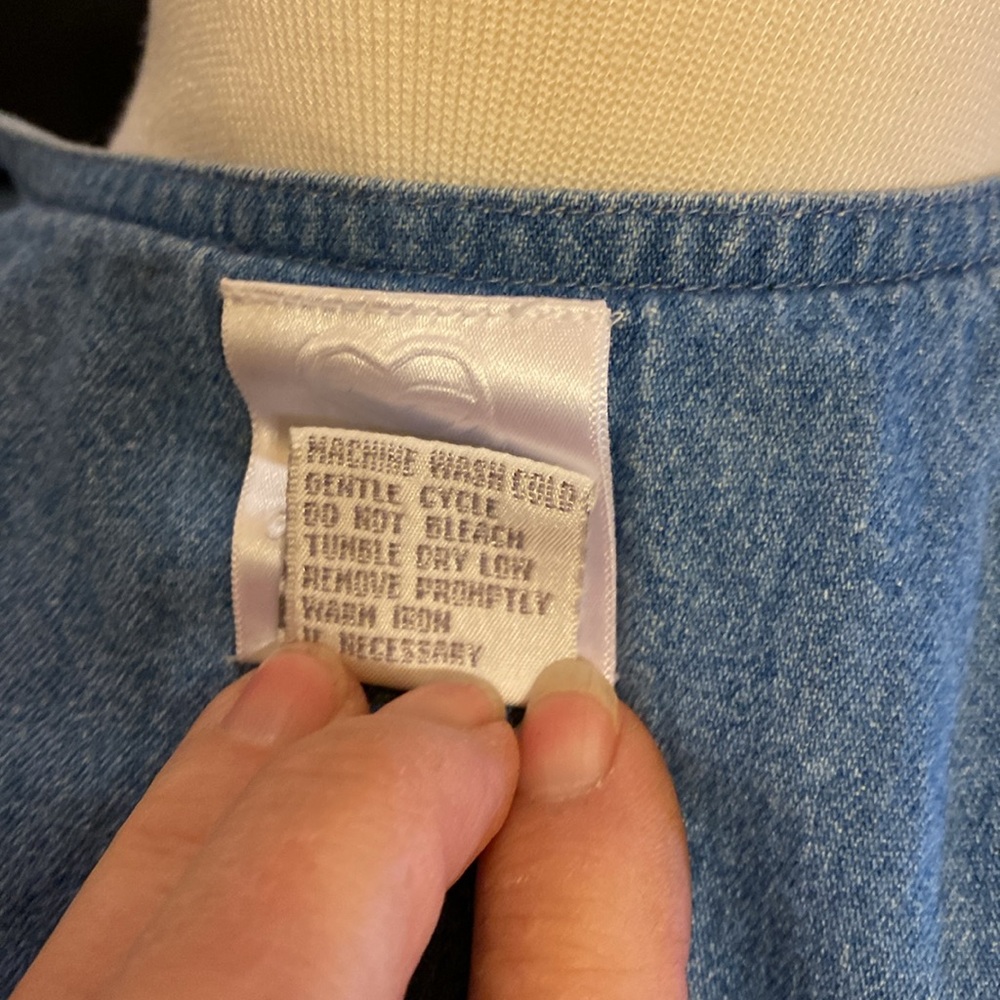 Size small Christopher and Bank embroidered birdhouse denim dress. like new. - Picture 6 of 6